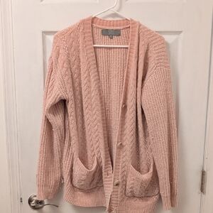 Cozy Pink Cable Knit Cardigan